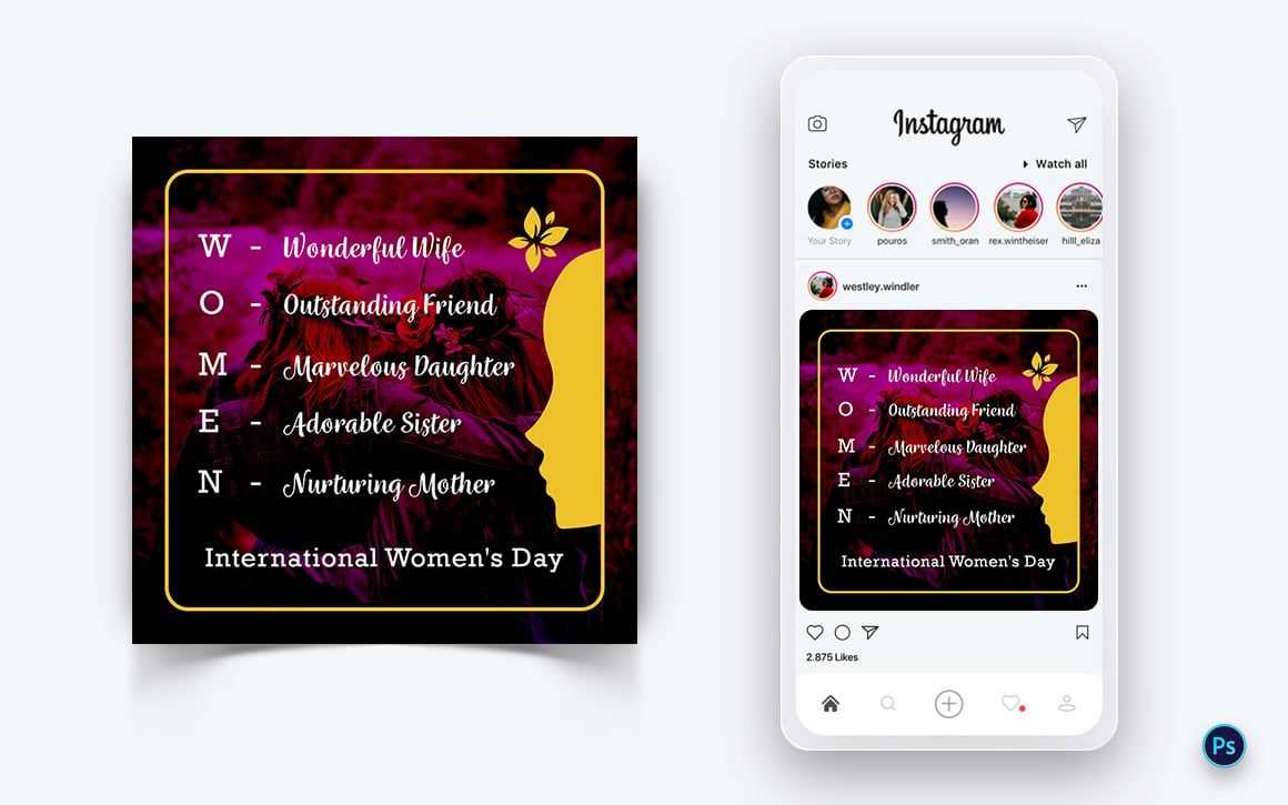 International Womens Day  Social Media Post Design Template-14