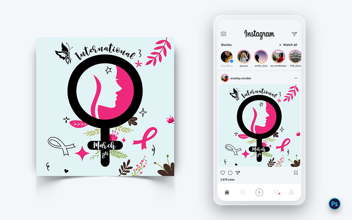 International Womens Day  Social Media Post Design Template-16