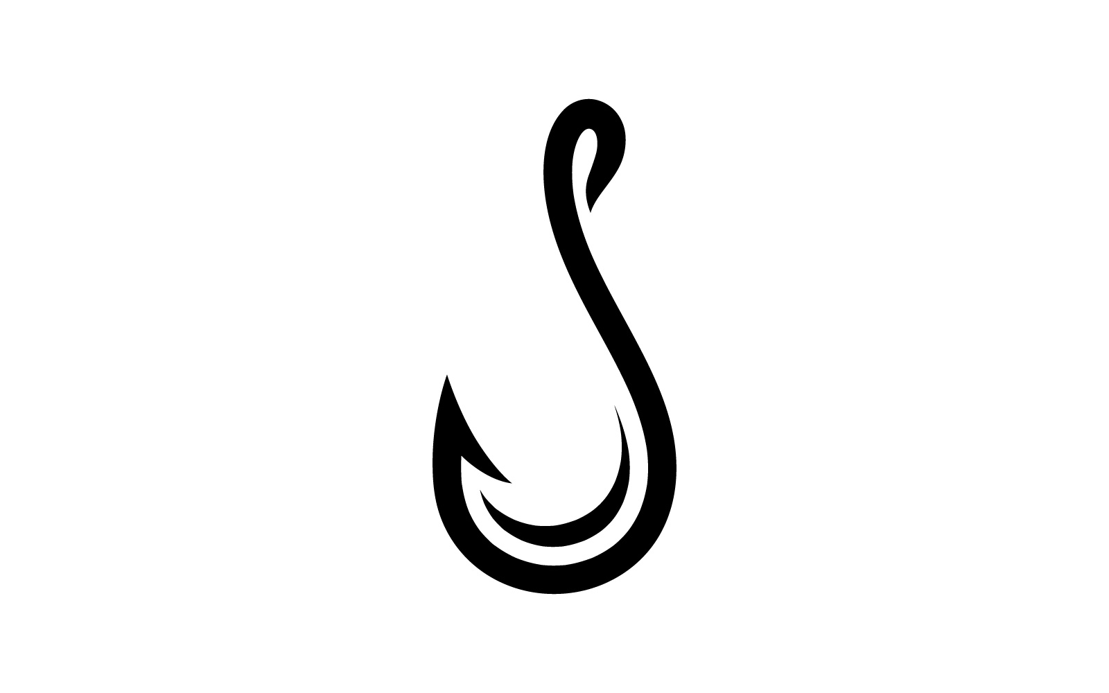 Fishing Hook Vector Logo Design Template V4