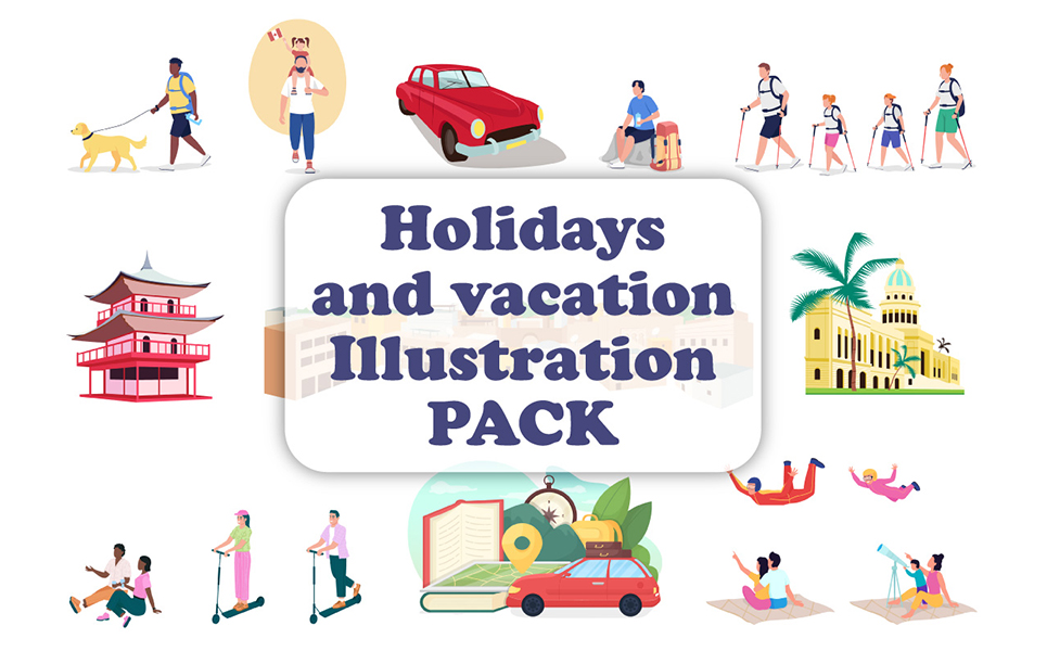 Holidays and Vacation Illustration Bundle