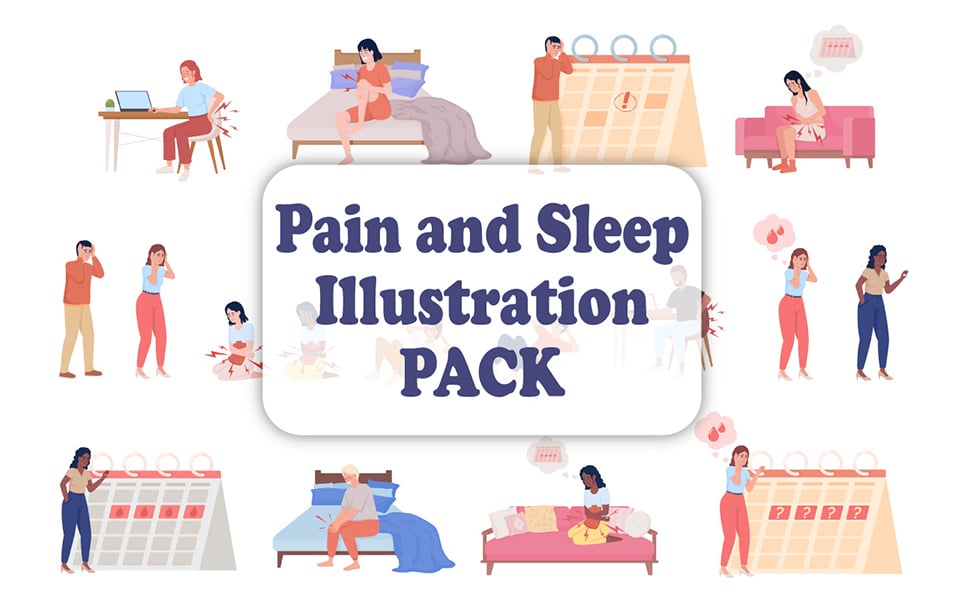 Pain and Sleep Illustration Bundle