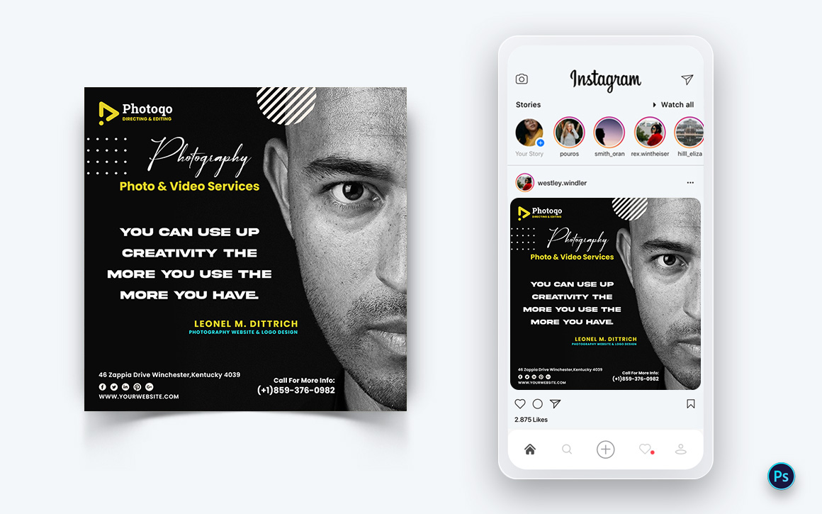 Photo and Video Services Social Media Post Design Template-16