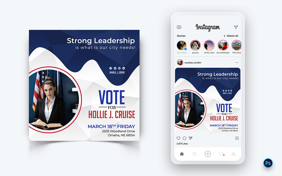 Political Campaign Social Media Post Design Template-14