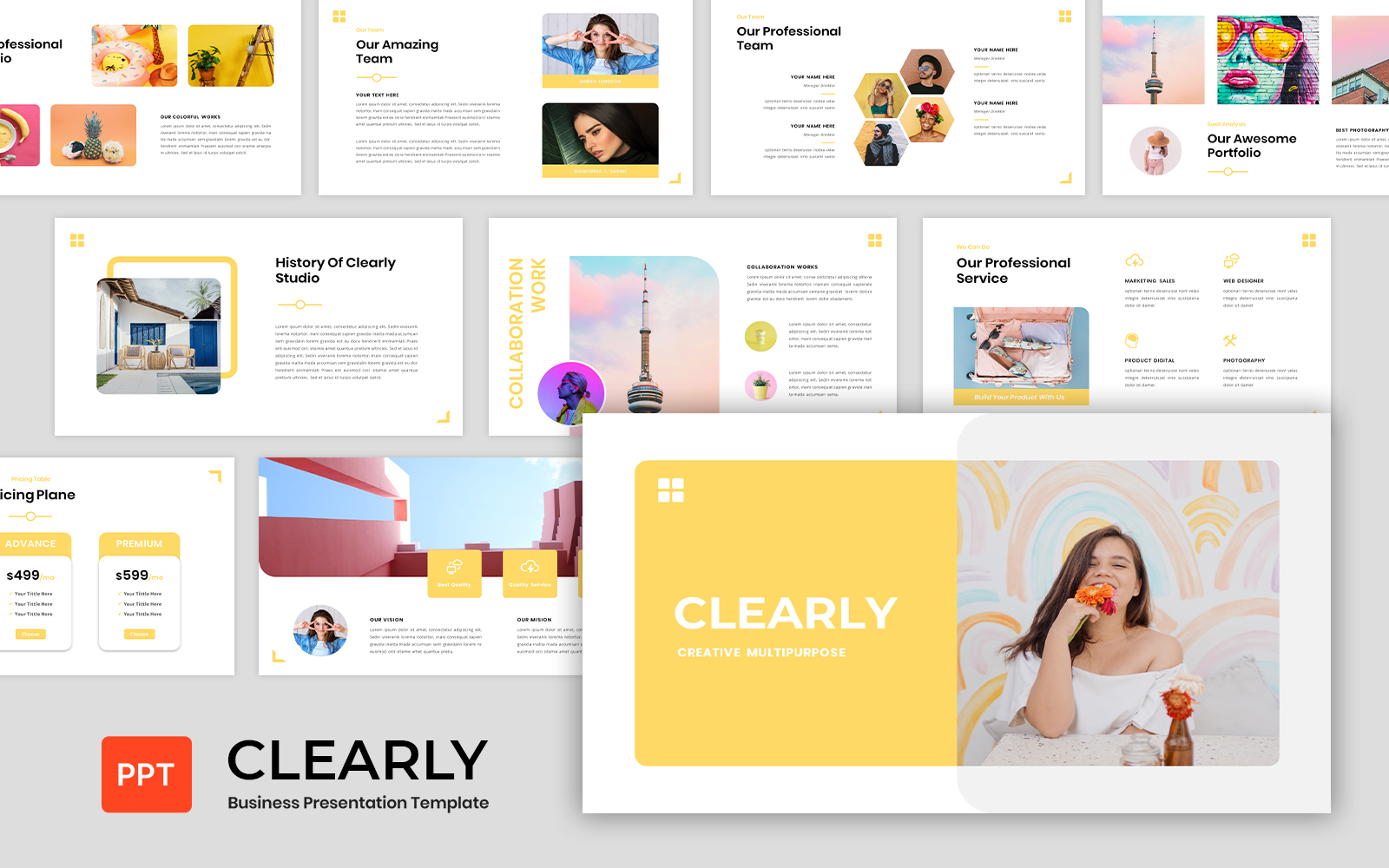 Clearly - Business Presentation PowerPoint Template