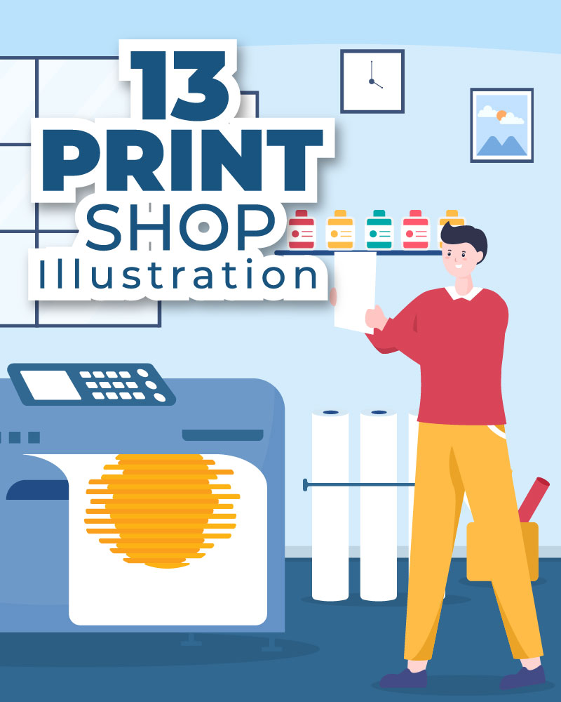 13 Print Shop Design Illustration