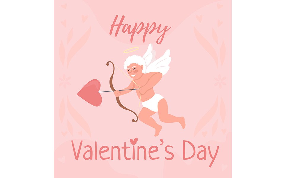 Happy Valentine Day Greeting Card Template