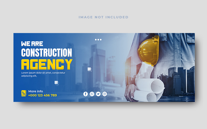 Construction Agency Social Media Facebook Cover Template