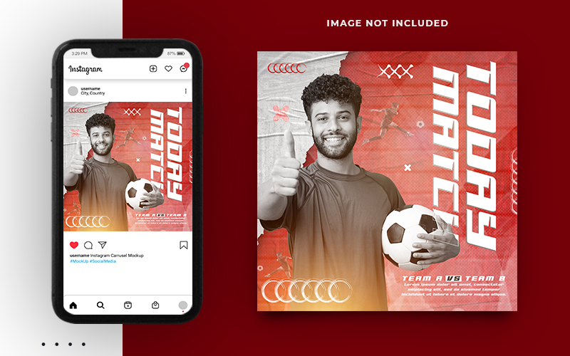 Football Promotion Social media Post Template Design