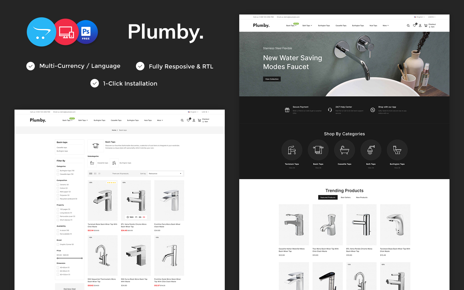 Plumby - Plumbing, Bathroom Accessories Store Opencart Template