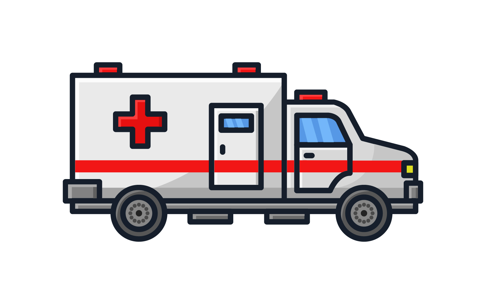 Ambulance illustrated in vector on background