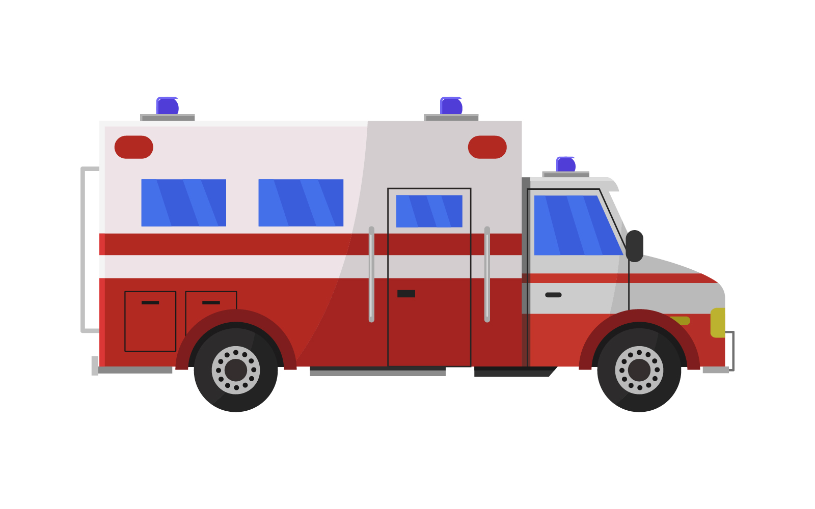 Ambulance illustrated and colored in vector