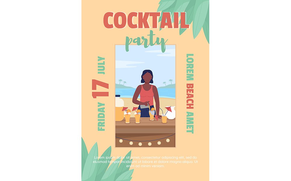 Cocktail Party on Beach Template