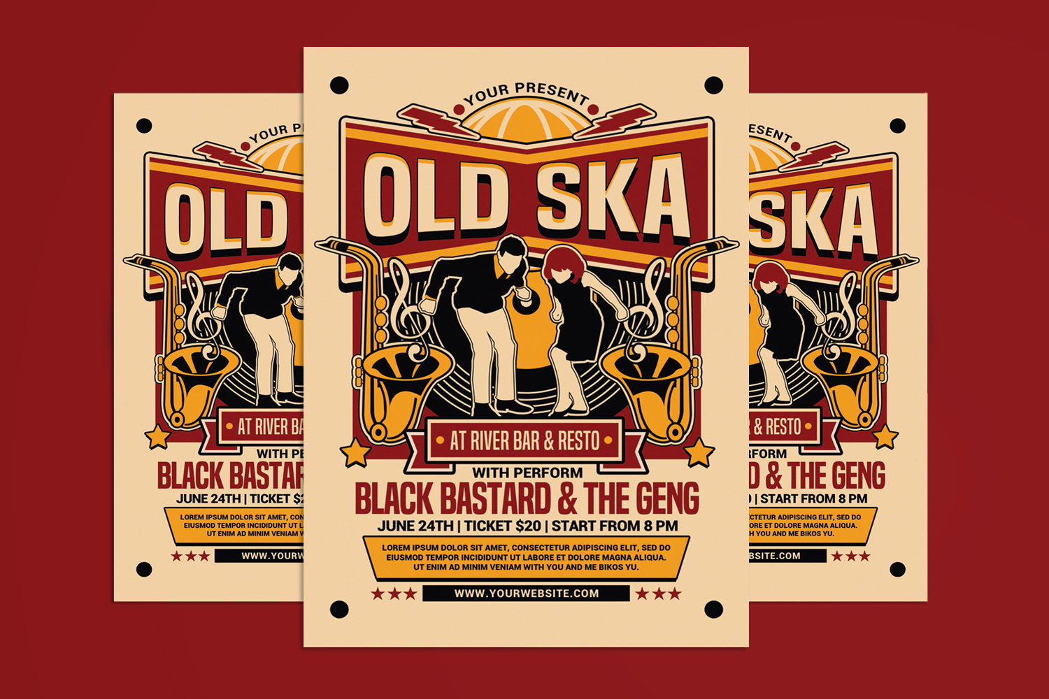 Old Ska Music Concert Flyer