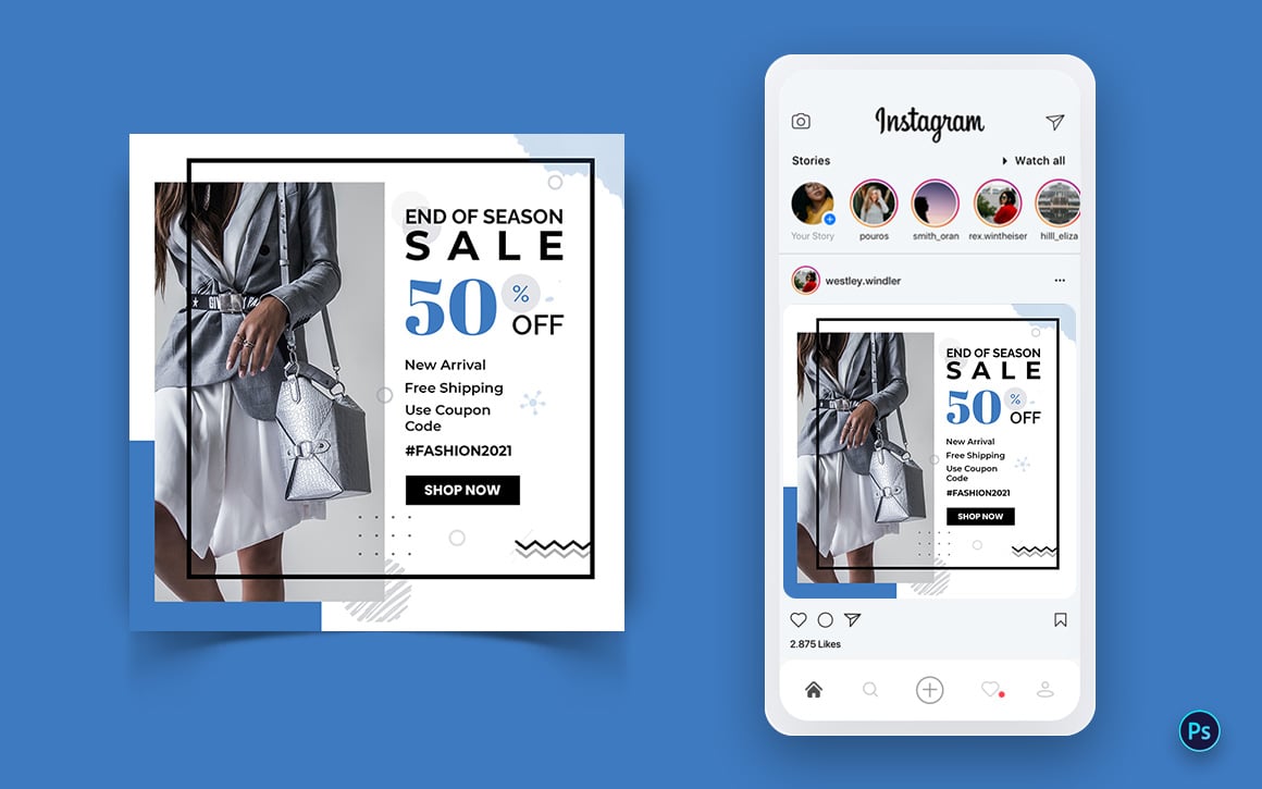 Fashion Sale Offer Social Media Post Design Template-01