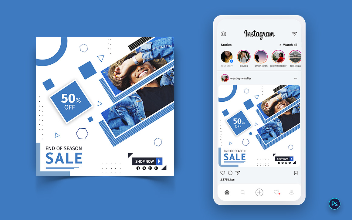 Fashion Sale Offer Social Media Post Design Template-02