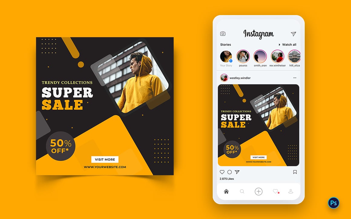 Fashion Sale Offer Social Media Post Design Template-09