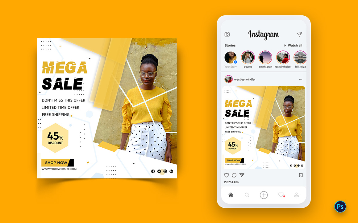 Fashion Sale Offer Social Media Post Design Template-10