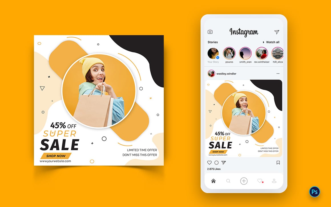 Fashion Sale Offer Social Media Post Design Template-11