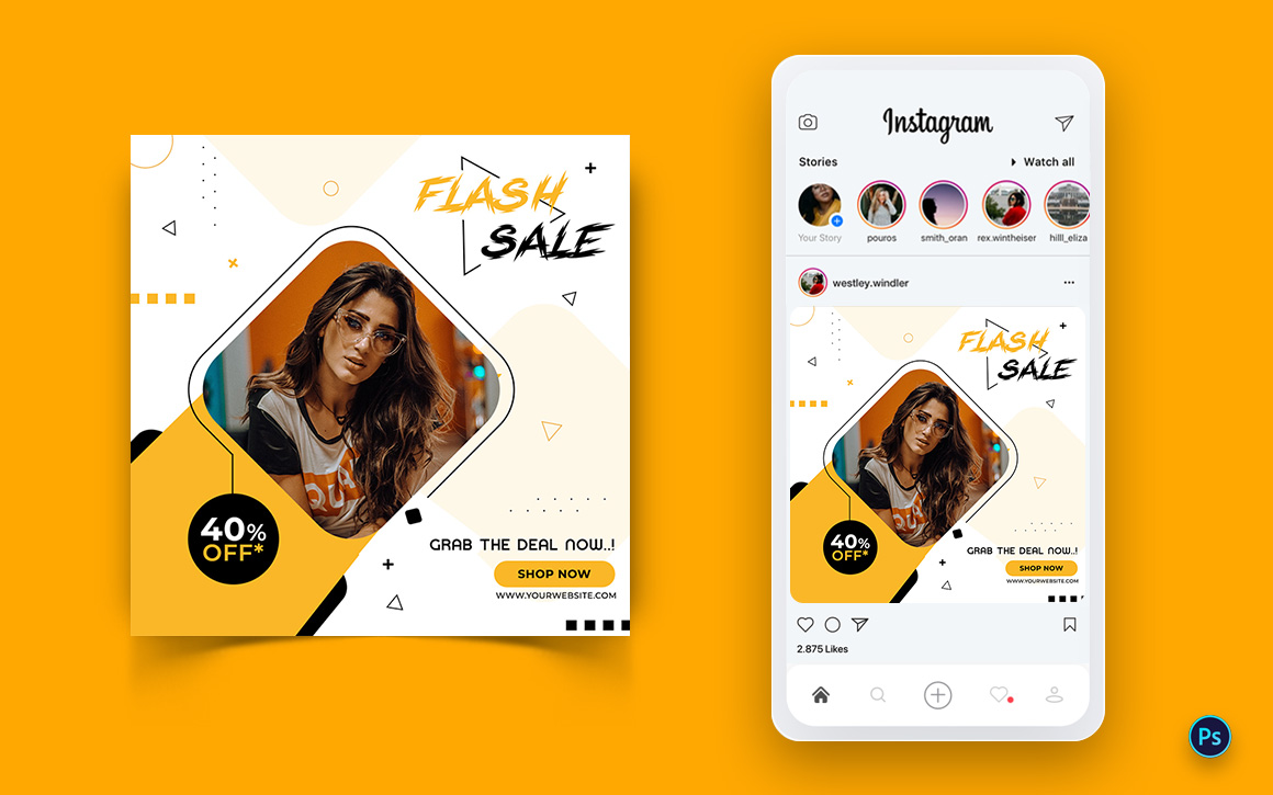 Fashion Sale Offer Social Media Post Design Template-12