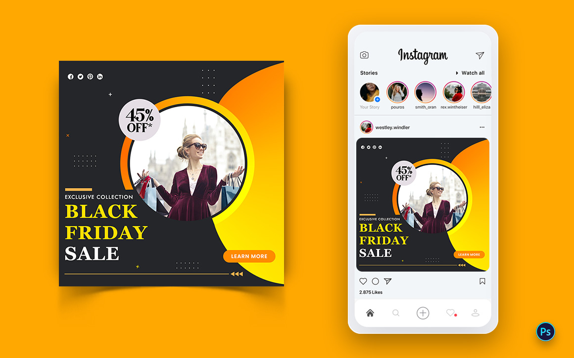 Fashion Sale Offer Social Media Post Design Template-13