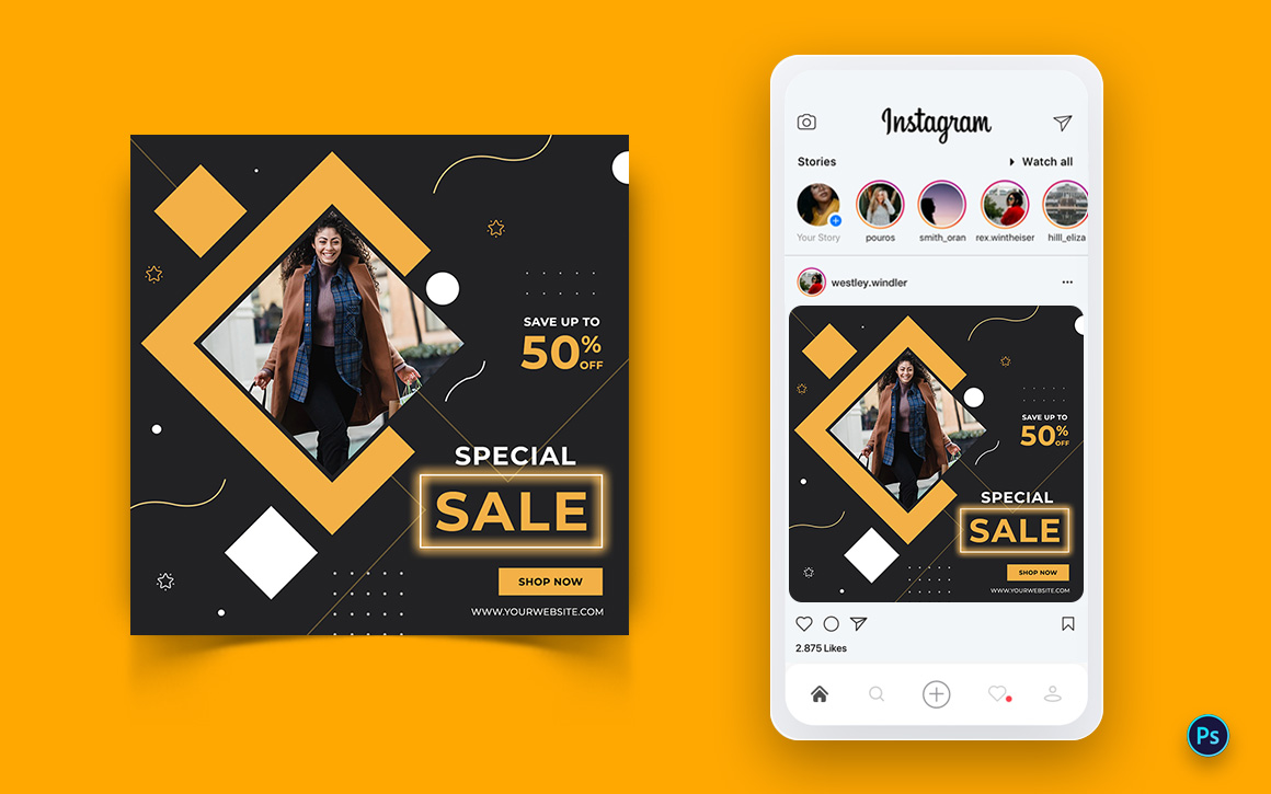 Fashion Sale Offer Social Media Post Design Template-14