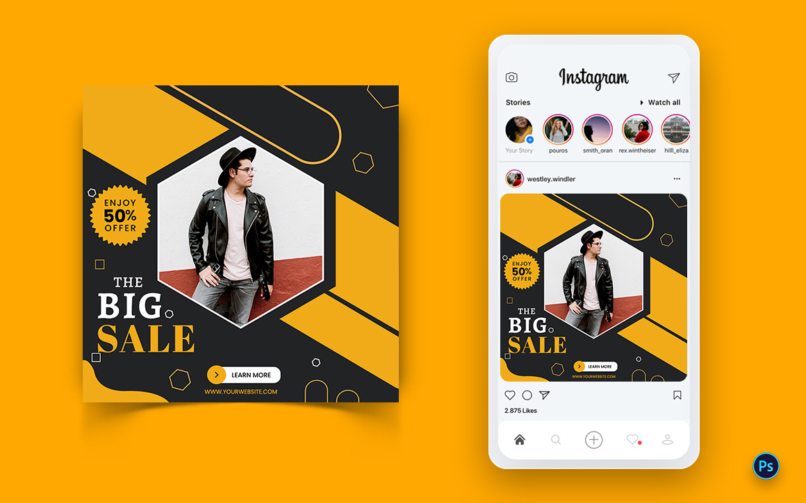 Fashion Sale Offer Social Media Post Design Template-16