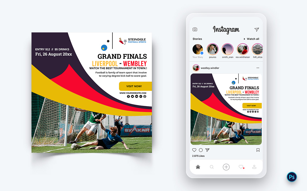 Sport Tournaments Social Media Post Design Template-09