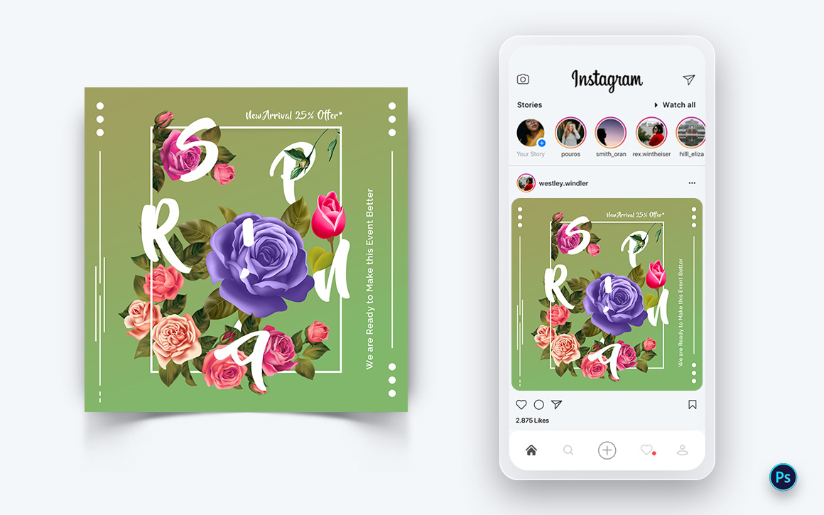 Spring Season Social Media Post Design Template-05