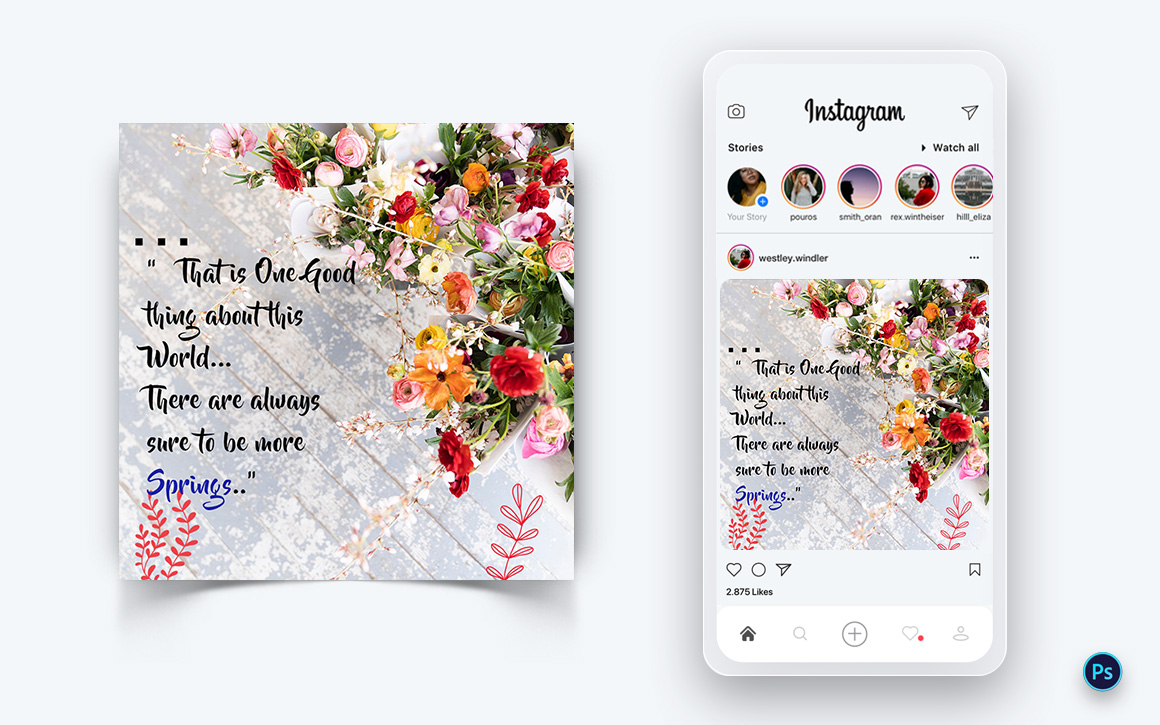 Spring Season Social Media Post Design Template-10