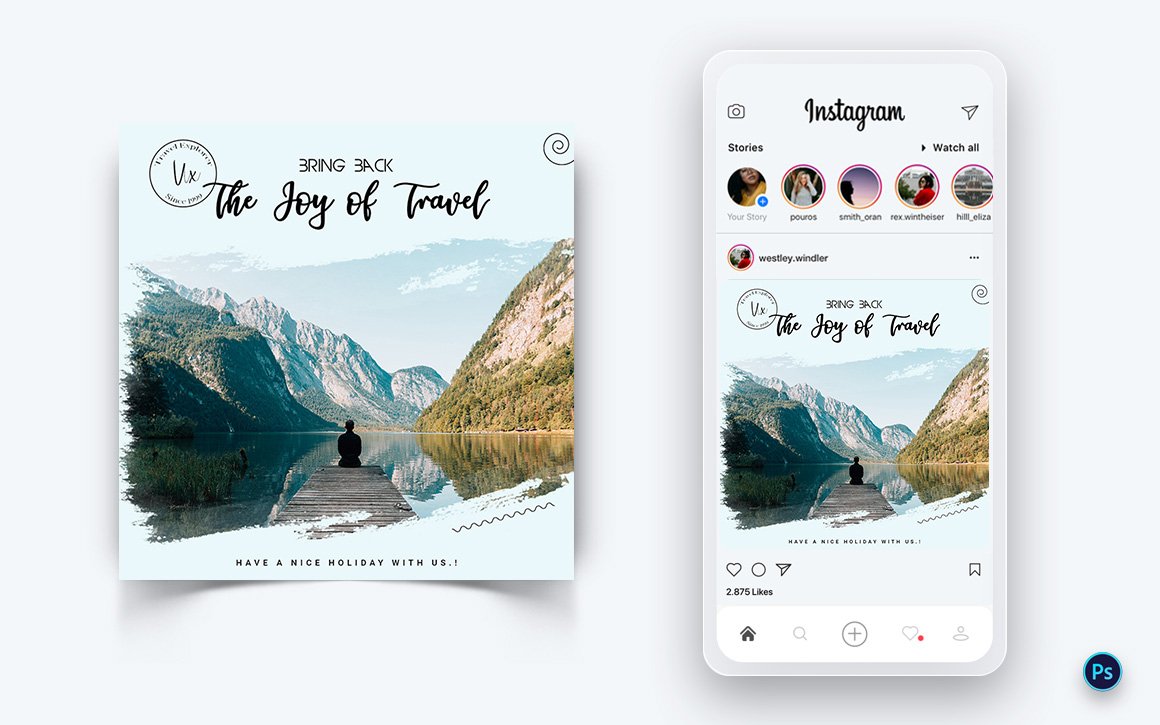 Travel Explorer and Tour Social Media Post Design Template-01