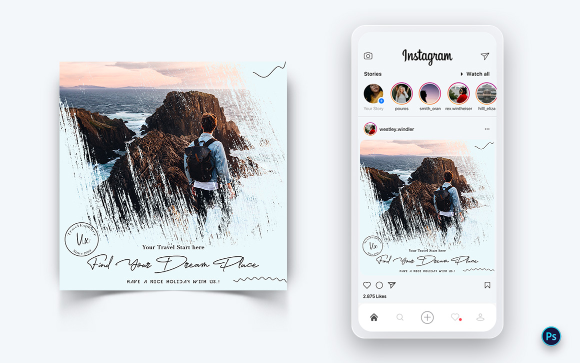 Travel Explorer and Tour Social Media Post Design Template-02