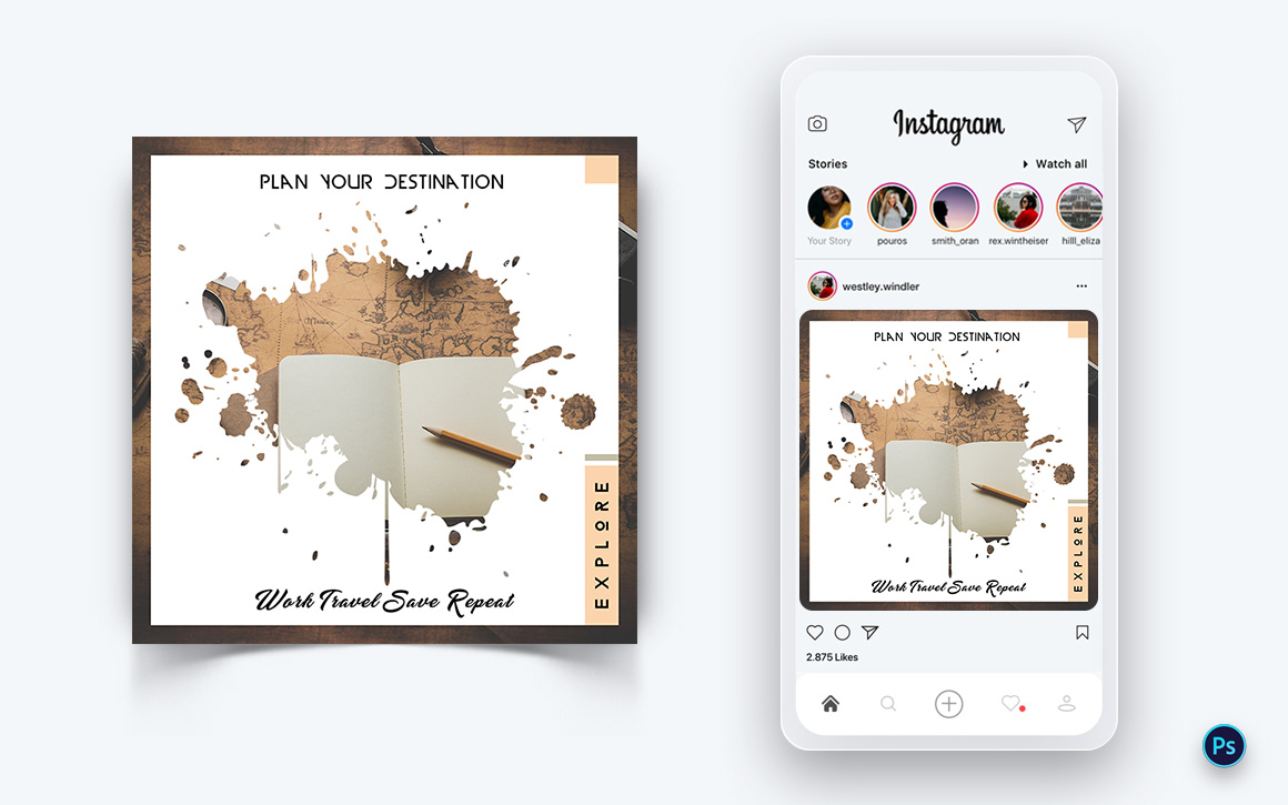Travel Explorer and Tour Social Media Post Design Template-07
