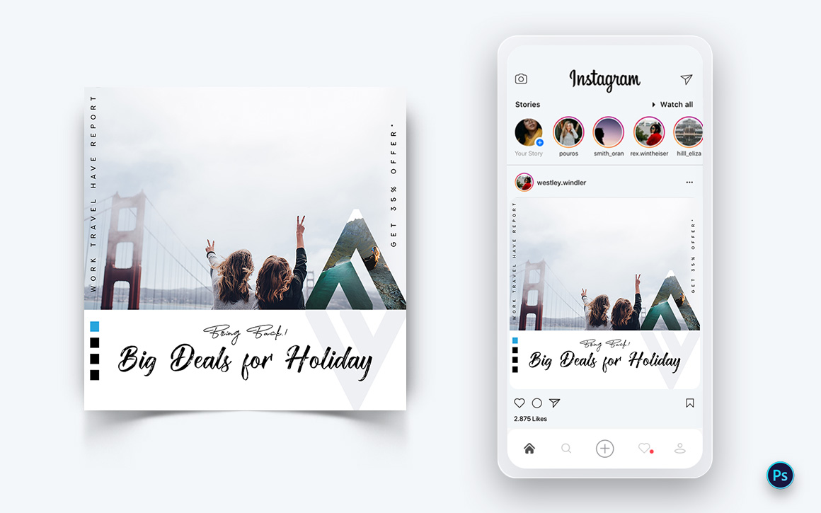 Travel Explorer and Tour Social Media Post Design Template-15