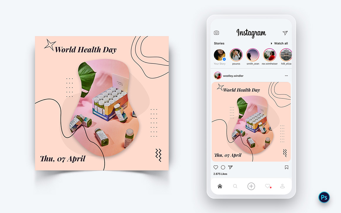 World Health Day Social Media Post Design Template-06