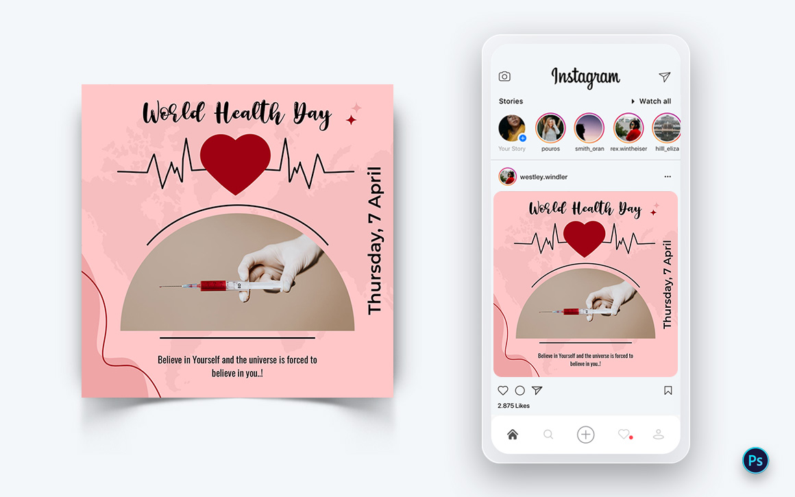 World Health Day Social Media Post Design Template-12