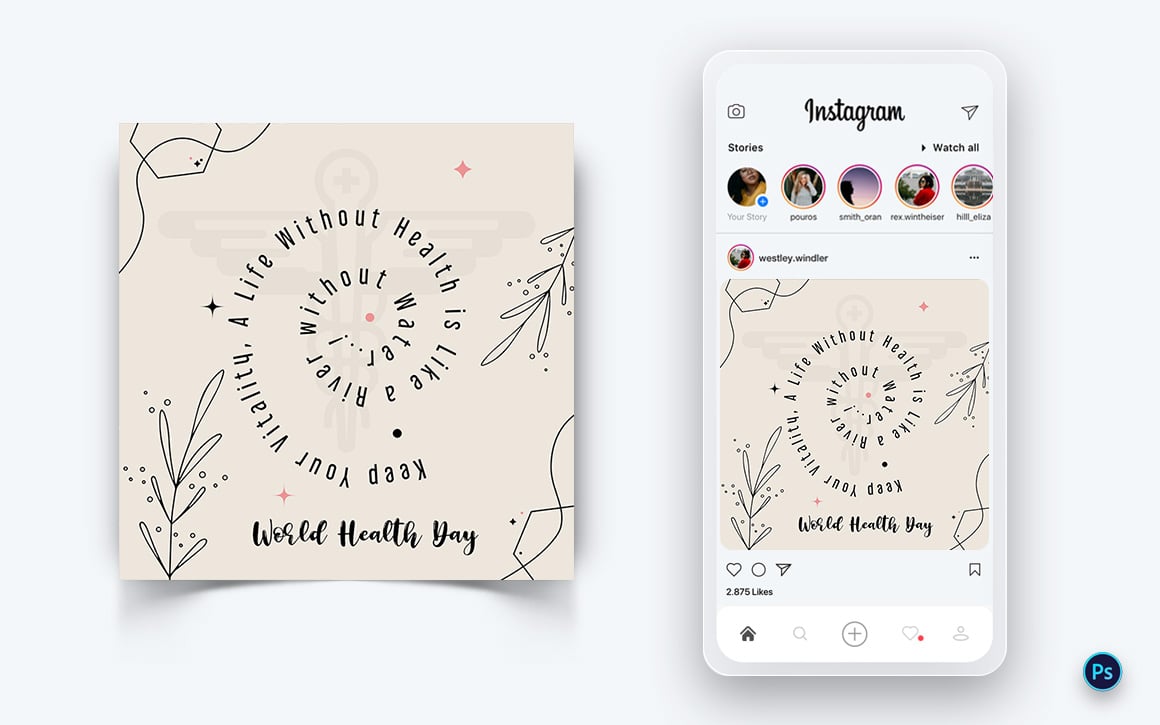 World Health Day Social Media Post Design Template-14