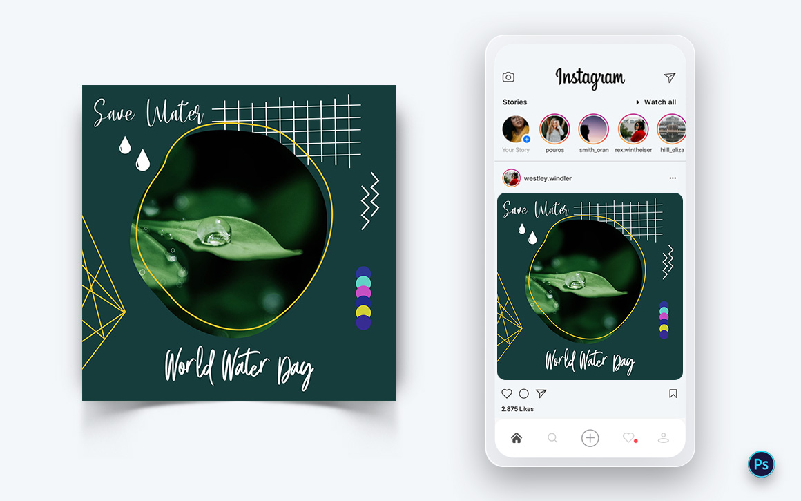 World Water Day Social Media Post Design Template-16