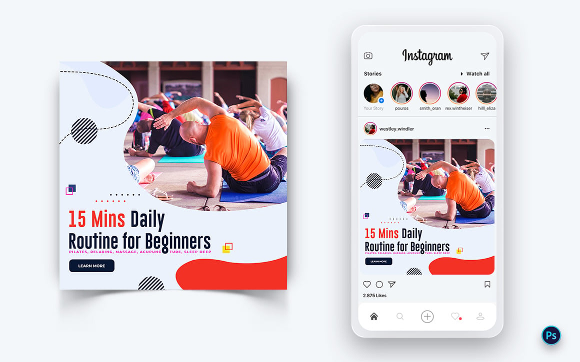 Yoga and Meditation Social Media Post Design Template-01