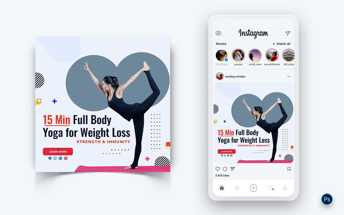 Yoga and Meditation Social Media Post Design Template-03