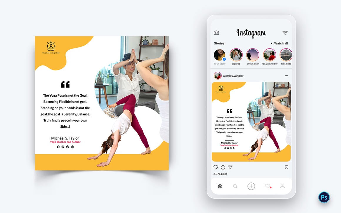 Yoga and Meditation Social Media Post Design Template-41