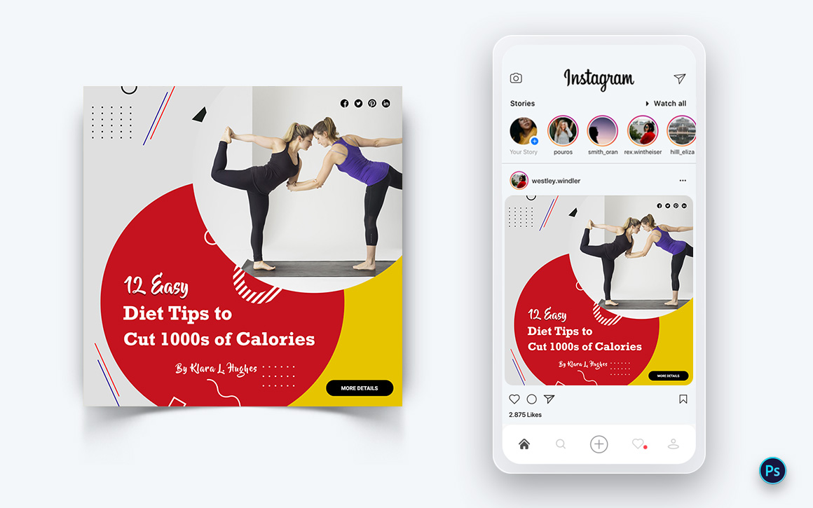 Yoga and Meditation Social Media Post Design Template-50