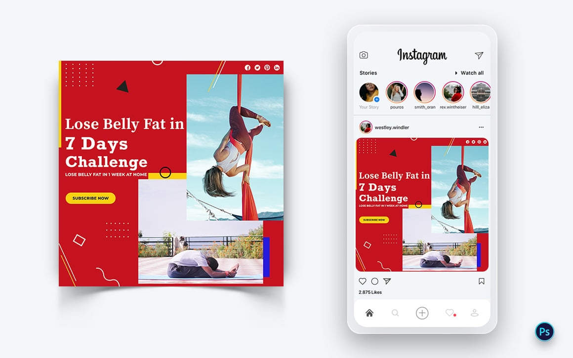 Yoga and Meditation Social Media Post Design Template-52