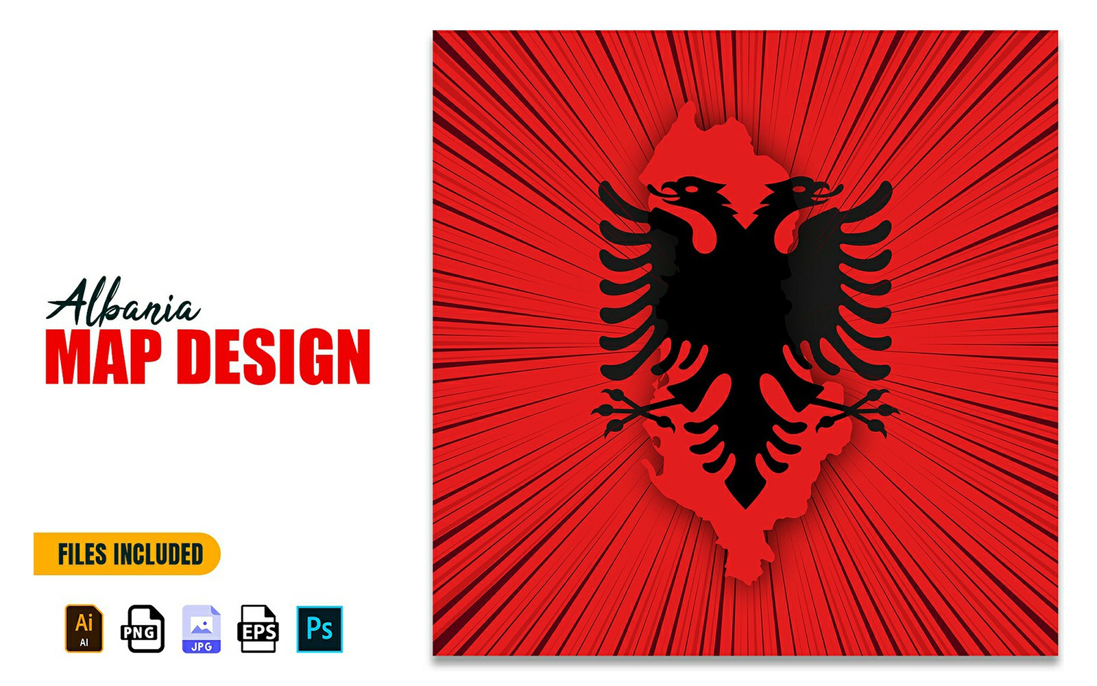 Albania Independence Day Map Design Illustration