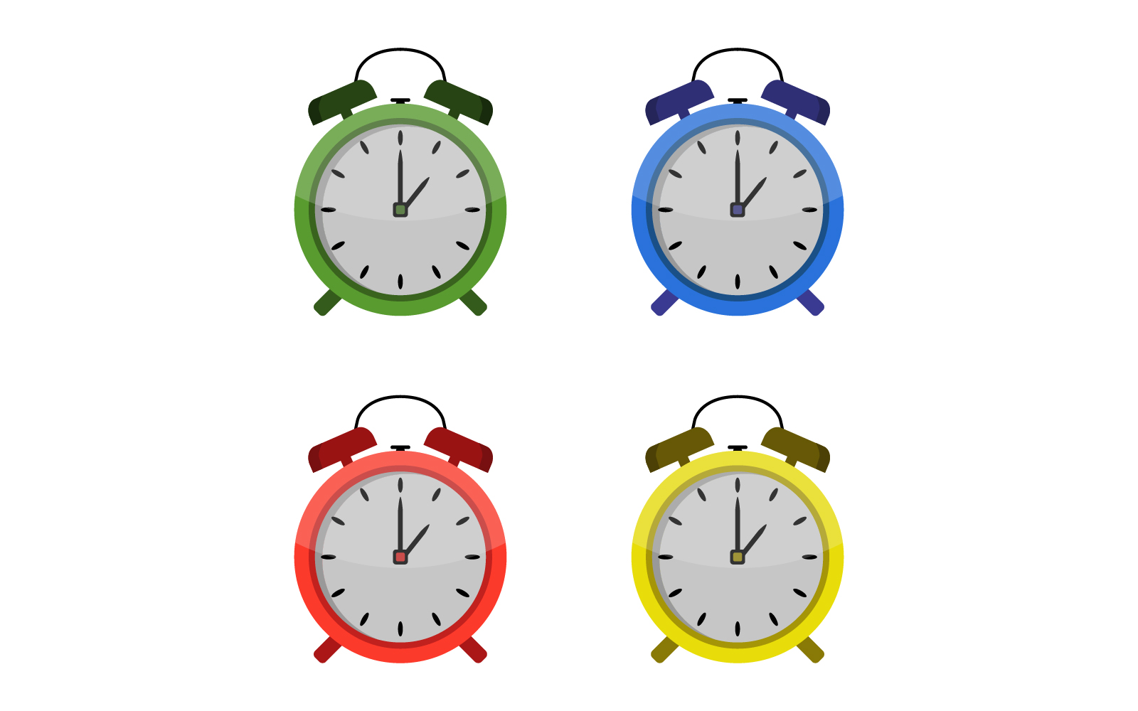 Alarm clock illustrated on a white background