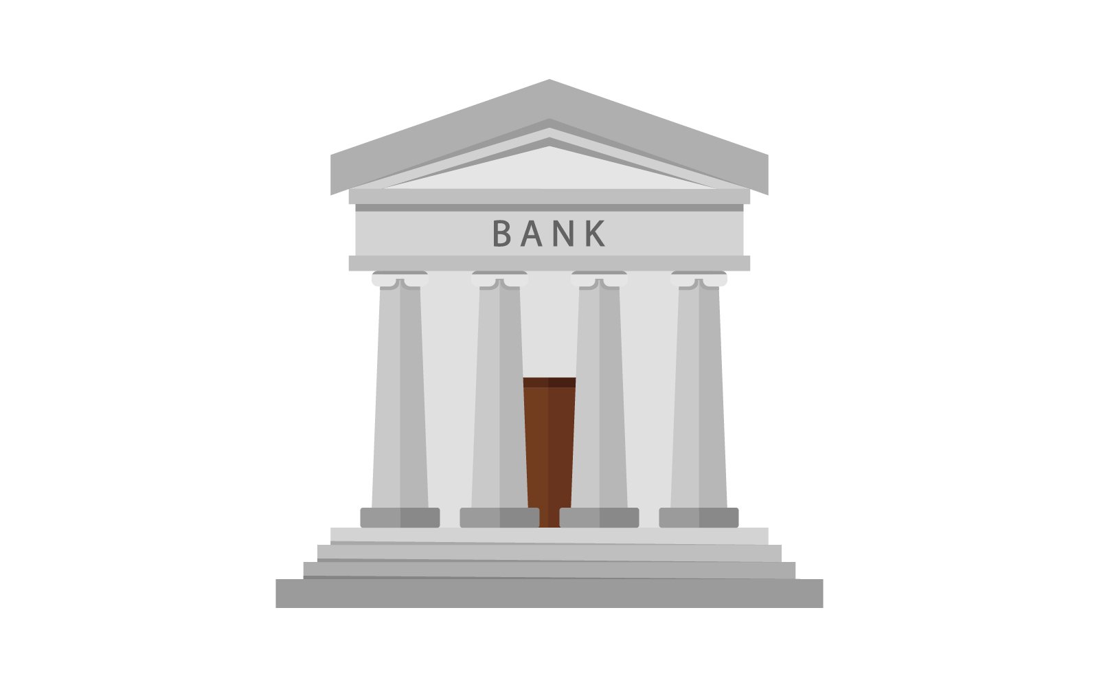 Bank illustrated and colored in vector