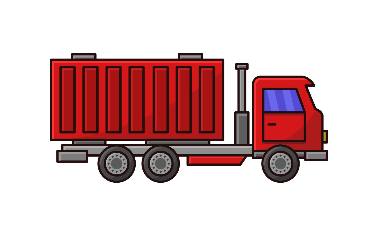 Truck illustrated in vector on a  background