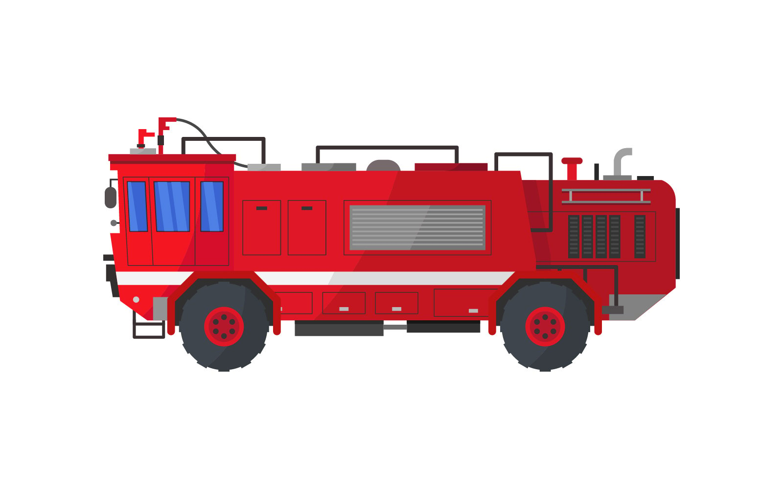 Fire truck illustrated in vector on  white