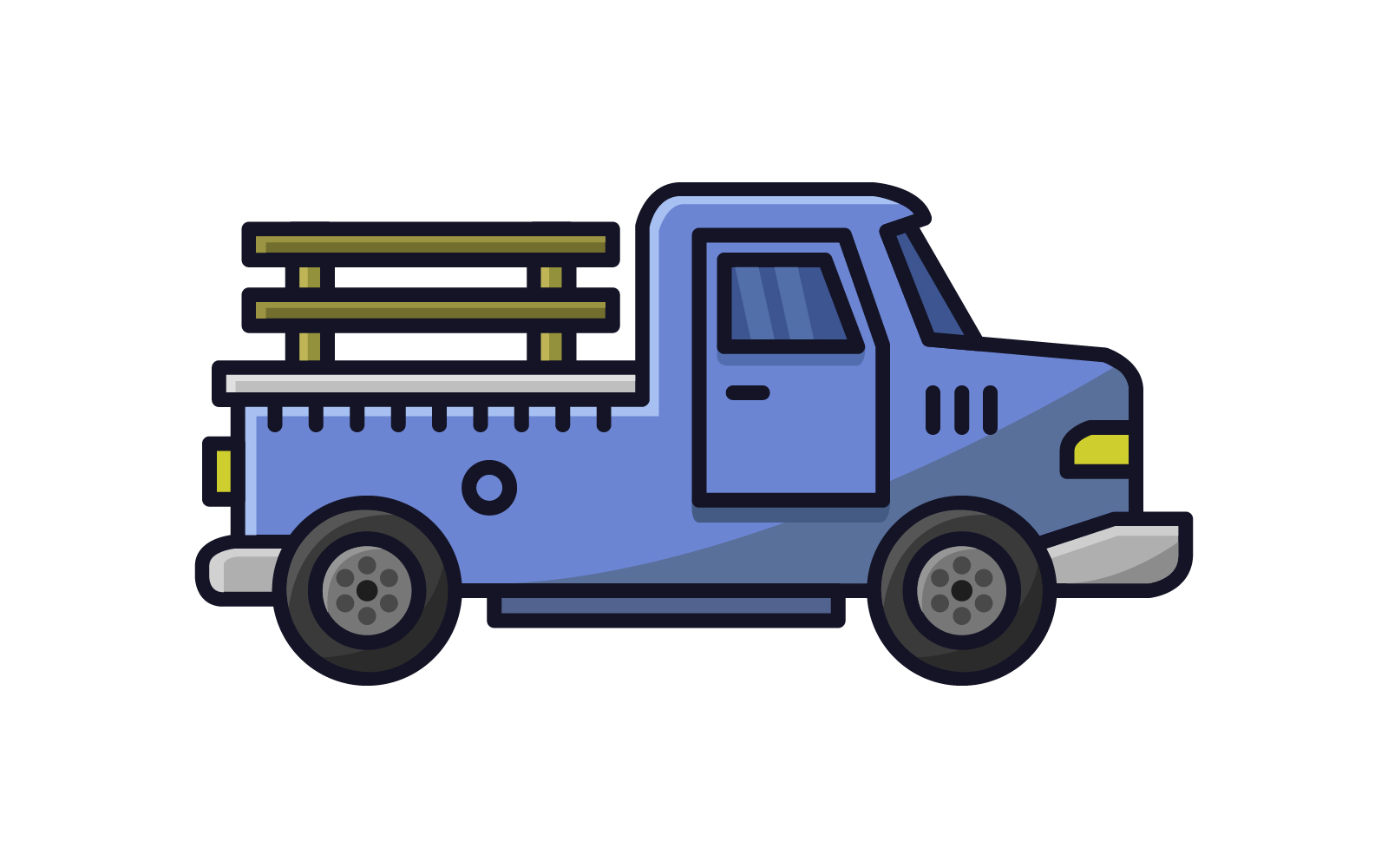 Truck  in vector on a white background