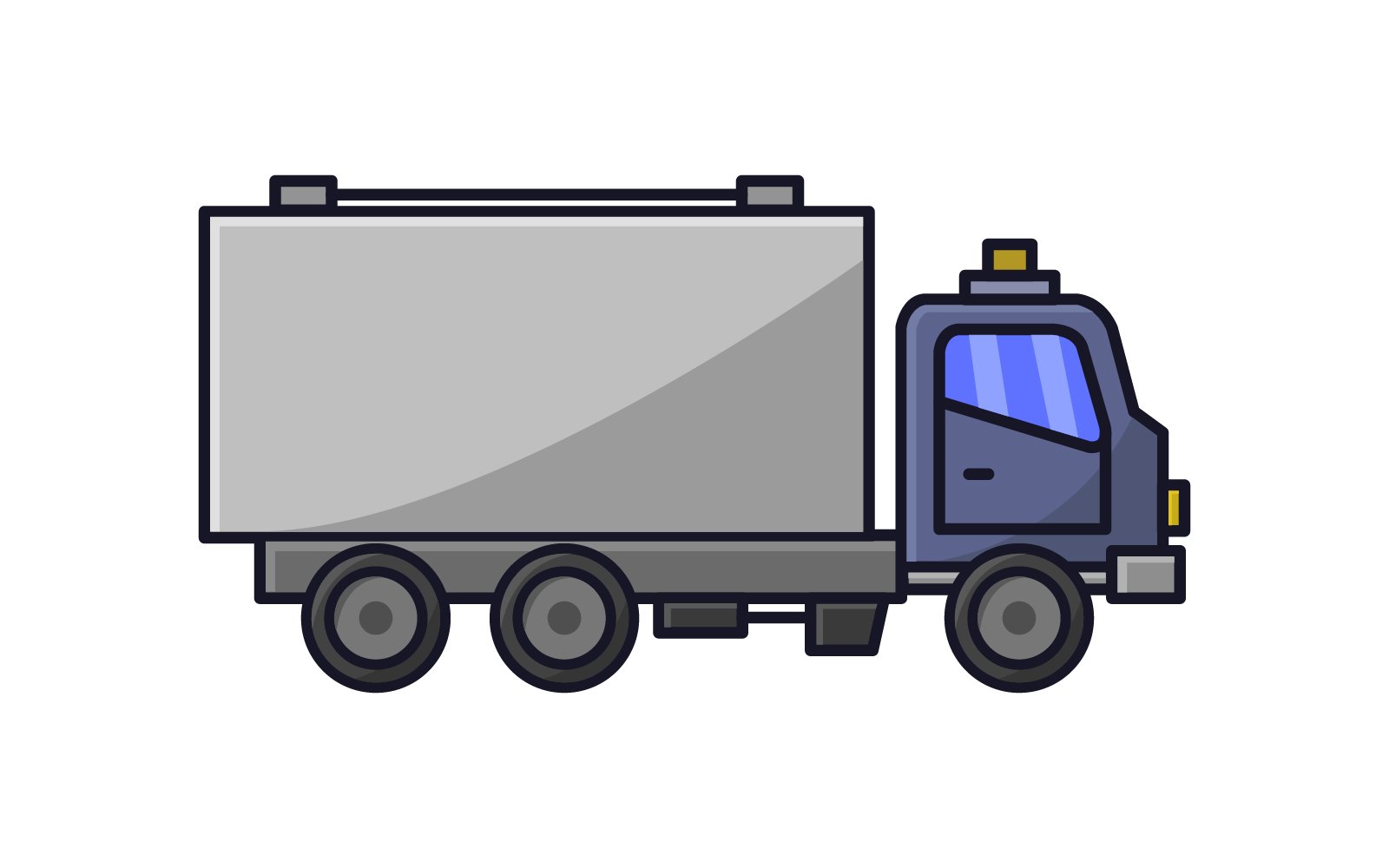 Truck  in vectorized on a white