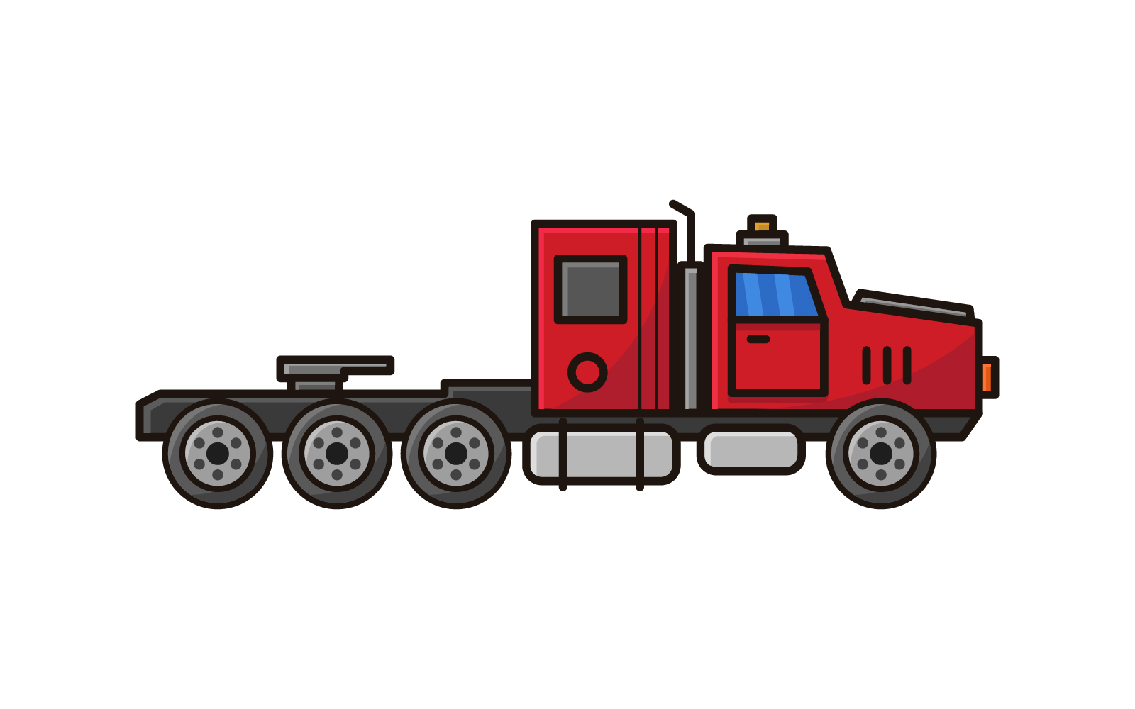 Truck illustrated  on  white background